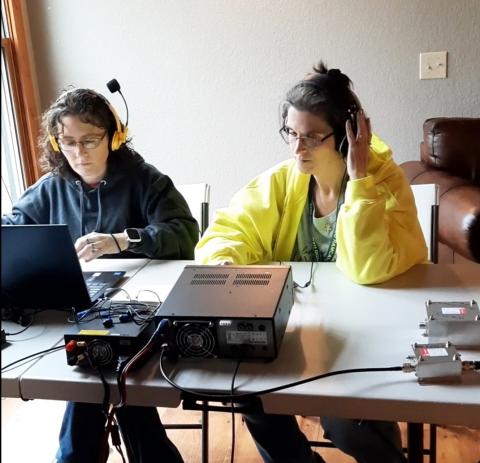 Anngee Quinones-Belian/Staff Correspondent  Amy Taylor (left) and Shannon Greathead are part of a growing number of women who enjoy ham radio. 