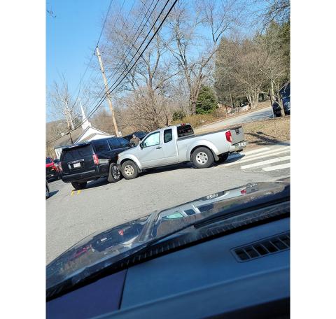 Donald Hale/Contributing Photographer T-bone: These two vehicles got a little too close for comfort on Feb. 26 in the Murphy Post Office parking lot. Thankfully, no one was injured.