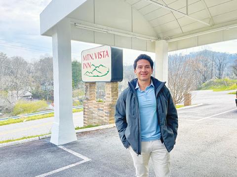 Randy Foster/editor@cherokeescout.com Omar Zavala poses at the Mountain Vista Inn on Friday.