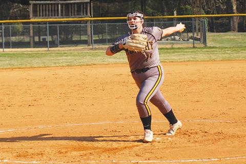 J.R. Carroll/Staff Correspondent Paisley Johnson pitched the Lady Bulldogs to two wins over Cherokee last week.