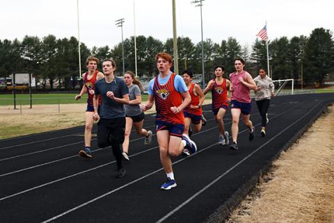Cannon Crompton/sports@cherokeescout.com The Tri-County track team works on their 200-meter run during practice last week.
