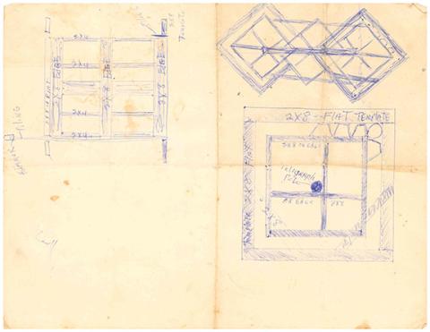 These drawings by Fred Dillon, grandfather of Billy Scrantom of Cherokee County, were part of his attempts to find buried treasure. He used trees as historical identification markers and went from there.