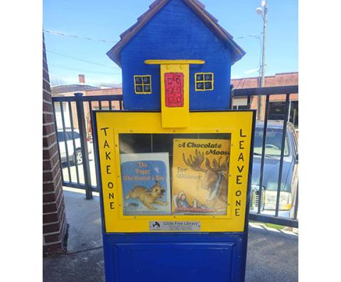Nicole Wright/Staff Correspondent The new Free Little Library is at 871 Main St. at the Andrews Public Library. The “Need One, Take One, Leave One” principle guides the offerings with mostly children’s books available for now. Books will be available outside the library’s regular hours.