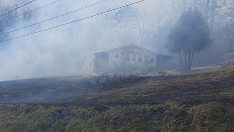 Photos by Anngee Quinones-Belian/Staff Correspondent  The path of a brush fire that was started when a tree limb fell on a power line March 22.