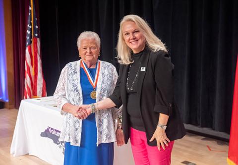 Marcil Hurt (center) was awarded the 2024 Governor’s Medallion Award for Volunteer Service at a ceremony held on May 6 at the N.C. Museum of History in Raleigh.