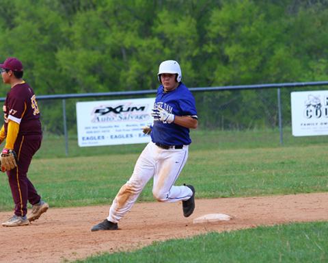 Cannon Crompton/ sports@cherokeescout.com Trenten Beavers makes it safely into second and threatens to take another base against Cherokee on Friday. 
