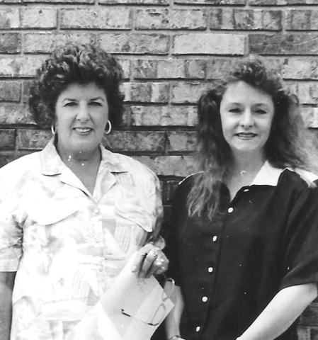 Mary Ann Thompson (left) served as vice chairman of the Board of the Cherokee County Historical Museum from 1977 until 1986. This picture was taken in the 1980s after a museum meeting where Kandy Barnard (right) had been sworn in as a member. 