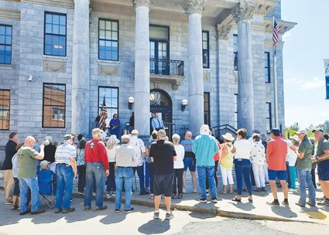 Anngee Quinones-Belian/Staff Correspondent  Folks gathered in downtown Murphy on Thursday to enjoy some singing, prayers and praises during the National Day of Prayer. The event was held on the steps of the Cherokee County Courthouse under bright and sunny skies.