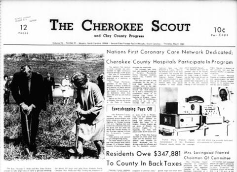 This is the front page of the May 8, 1969, edition of the Cherokee Scout, which was 55 years ago today.