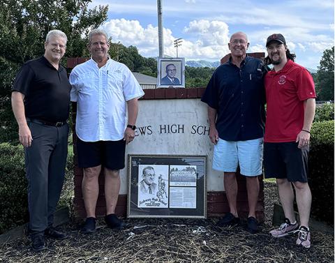 J.R. Carroll/Staff Correspondent The four generations of Maennles who either played or coached – or both – at Andrews High School. From left are Micky Maennle, Steve Maennle, Frank Maennle III and Matt Maennle.