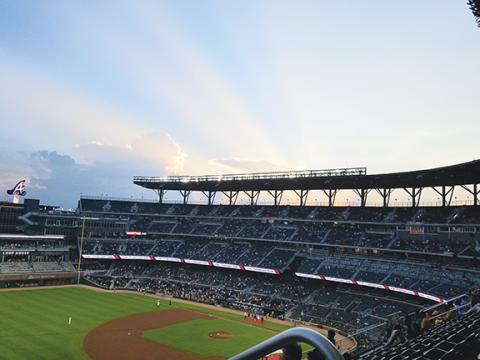 Cannon Crompton/sports@cherokeescout.com  The sun sets over Truist Park in Cobb County, Ga., home of the Atlanta Braves.