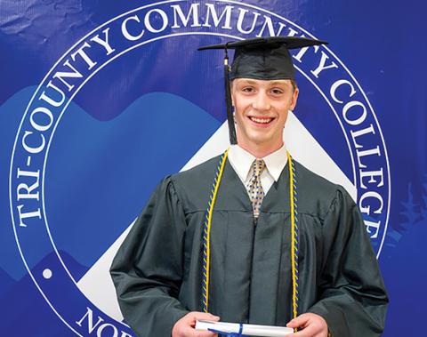 Everett Tatham was still a junior at Andrews High School when he earned an associate’s degree from Tri-County. 