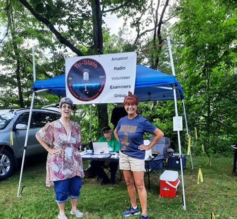 Shannon Greathead and Commissioner Jan Griggs at Field Day.