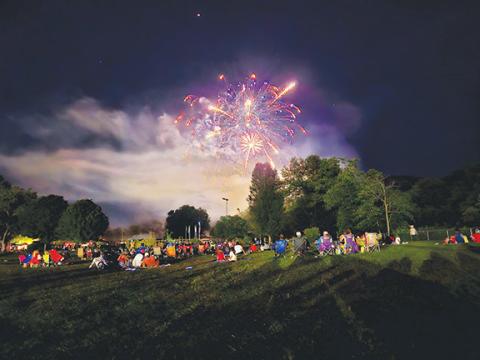 Stacy Van Buskirk/Staff Correspondent Konehete Veterans Park in Murphy was packed for the Fourth of July fireworks display Thursday. More photos, 11A