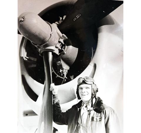 Robert Wilhide, 23, was the first pilot in his squadron to shoot down a Japanese plane after flying from an airfield in Okinawa.