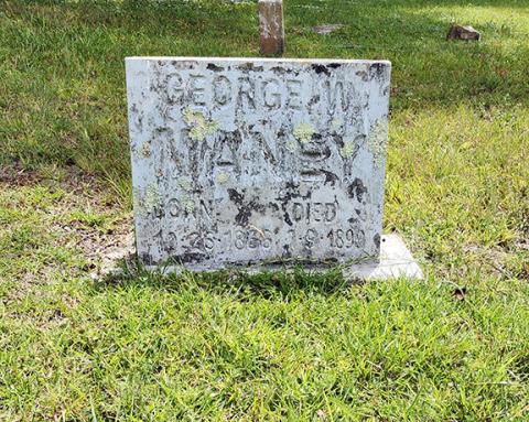 George Maney’s grave at Harshaw Chapel Cemetery on Church Street in downtown Murphy.