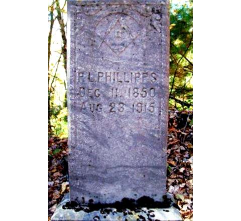 R.L. Phillips’ tombstone in the Phillips-Sherrill Cemetery in Robbinsville. 