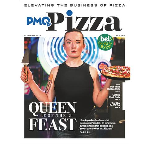 Nathan Baerreis/Contributing Photographer Queen of the feast: General Manager Lizz Aquarian and Downtown Pizza Co. in Murphy made the cover of the September issue of the industry magazine PMQ Pizza.
