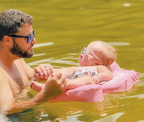 Zach Mixon with his daughter, Peyton, having fun on a family trip to Vogel State Park Campground in August.