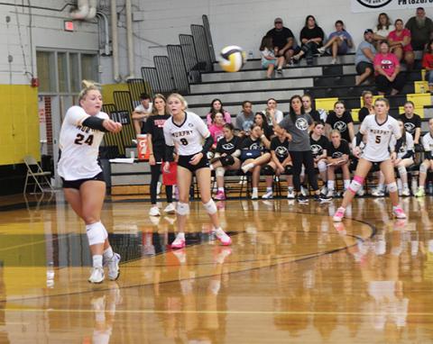 J.R. Carroll/Staff Correspondent Murphy senior Carsyn Lovingood gets a dig on the ball in their match against Franklin on Sept. 9.