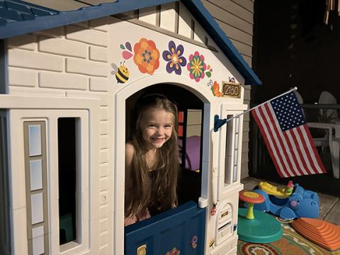 David Brown/dbrown@cherokeescout.com A U.S. flag proudly flies on my grandchildren’s clubhouse. So far, the cat and dogs have showed proper respect.