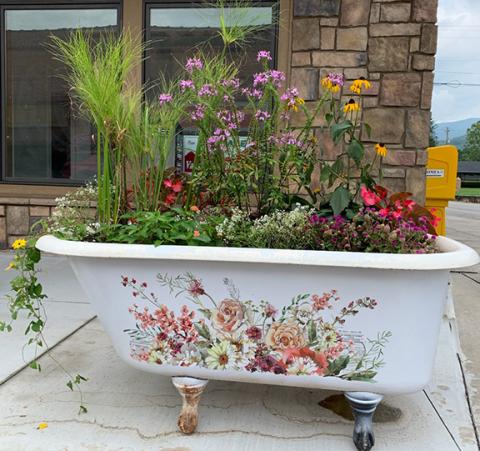 Lynnie Anderson/ Contributing Photographer  Bathtubs and colorful flowers help maintain the beauty of downtown Andrews.