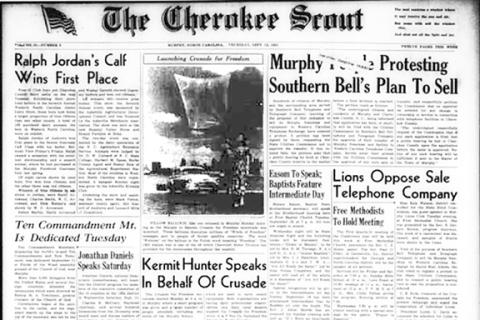 This is the front page of the Sept. 4, 1969, edition of the Cherokee Scout, which was 65 years ago today.