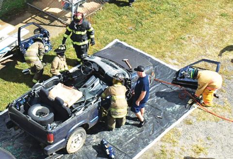 Anngee Quinones-Belian/Staff Correspondent  Vehicle extrication demonstrations will be offered Saturday at the Ranger Volunteer Fire Department during their 50-year anniversary celebration. The exercise allows folks to see how they dismantle a vehicle in order to extricate a patient after a motor vehicle collision. 