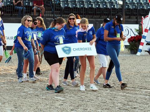 Special Olympics North Carolina The Cherokee County representatives at the Special Olympics North Carolina Equestrian Tournament walk into the arena on Sept. 20.