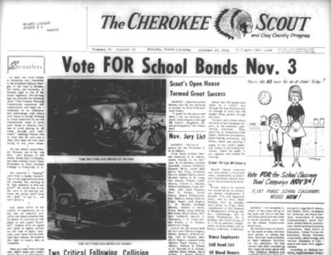 This is the front page of the Oct. 29, 1964, edition of the Cherokee Scout, which was 60 years ago this week.