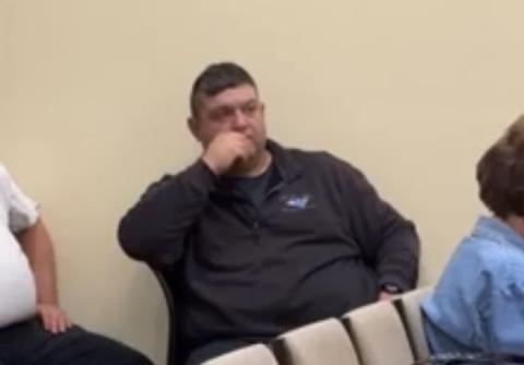 Justin Hyde at Monday’s board of commissioners meeting. 