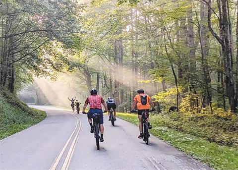 Graham Grant/Contributing Photographer A group of bikepackers head down the road at the Huckleberry 250, an ultra endurance bike race based in Andrews.