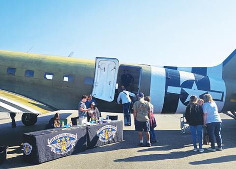 Photos by Nicole Wright/Staff Correspondent The Liberty Foundation offered climb-aboards at the sixth annual Welcome Home Veterans event on Oct. 26 at Western Carolina Regional Airport in Andrews. They specialize in promoting America’s aviation history and preserving antique and vintage aircraft.