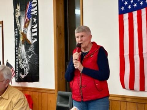 Tim Radford/Contributing Photographer Speakers including Judy Lachance were part of a dinner to honor veterans at Ebenezer Baptist Church on Nov. 21.