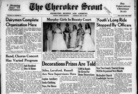 This is the front page of the Dec. 17, 1953, edition of the Cherokee Scout, which was 71 years ago this week.