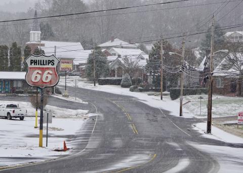 Valley River Avenue in Murphy on Friday morning. 