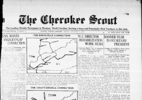 This is the front page of the Jan. 7, 1927, edition of the Cherokee Scout, which was 98 years ago this week.