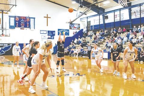Cannon Crompton/sports@cherokeescout.com Alexis Beasley of Andrews shoots a free throw against Hiwassee Dam on Jan. 16.