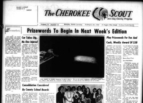 This is the front page of the Feb. 25, 1965, edition of the Cherokee Scout, which was 60 years ago this week.