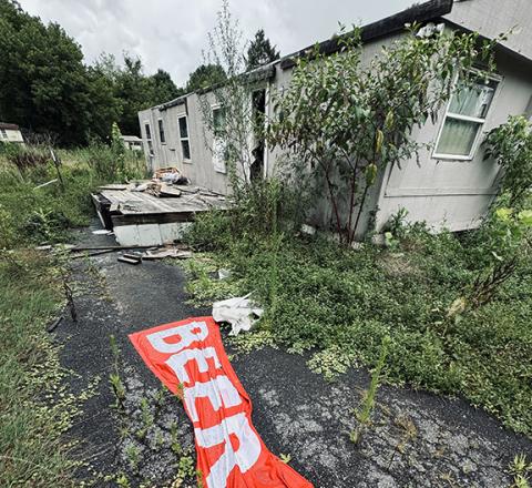 Photos by Randy Foster/editor@cherokeescout.com: One unit at Fairview Mobile Home Park in Andrews as it appeared in July 2024. 