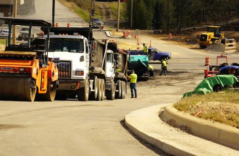 The Murphy connection: A road construction crew begins final preparation on a connector street between U.S. 64 West and Old Ranger Road in Murphy on March 19. Paving was conducted over the next several days on the N.C. Department of Transportation project. At one time, a roundabout was planned at the newly created intersection with U.S. 64 West, but that portion of the project has been paused awaiting future evaluation. Randy Foster/editor@cherokeescout.com 