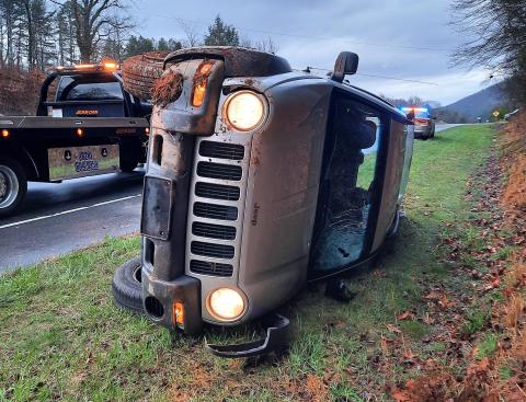A rollover accident on U.S. 64 West in Ranger occurred in the eastbound lane at about 7:45 a.m. Thursday. Photos by Anngee Quinones-Belian/Staff Correspondent 