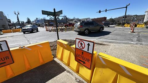 Randy Foster/editor@cherokee-scout.com  Vehicles negotiate the traffic circle in downtown Murphy on Monday, one week after the DOT’s initial unveiling.