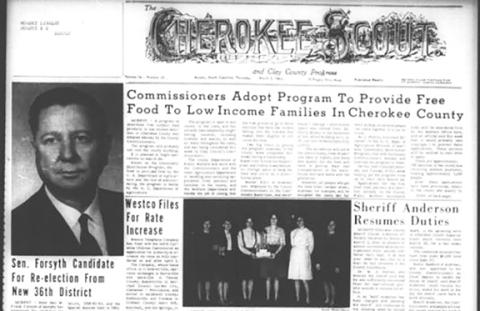 This is the front page of the March 5, 1964, edition of the Cherokee Scout, which was 61 years ago today.
