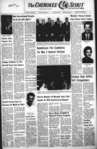 This is the front page of the March 24, 1966, edition of the Cherokee Scout, which was 59 years ago this week.