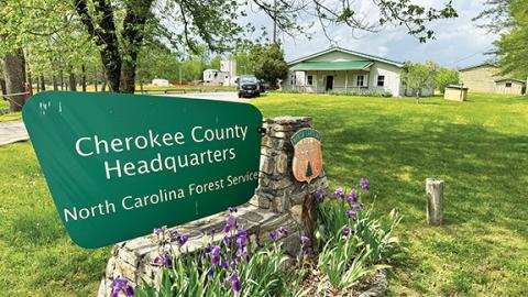 Randy Foster/editor@cherokeescout.com This small building is the center of Cherokee County operations for the N.C. Forest Service. Tri-County Community College would like to use the property to build a cultural arts and workforce center.