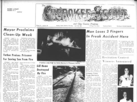 This is the front page of the April 30, 1964, edition of the Cherokee Scout, which was 61 years ago today.