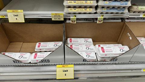 Randy Foster/editor@cherokeescout.com Not a Halloween throwing device: The availability and price of eggs has risen to the point where stores like Ingles in Andrews are limiting customers to buying no more than two dozen at a time. Waffle House in Murphy even has a 50-cent-per-egg surcharge.
