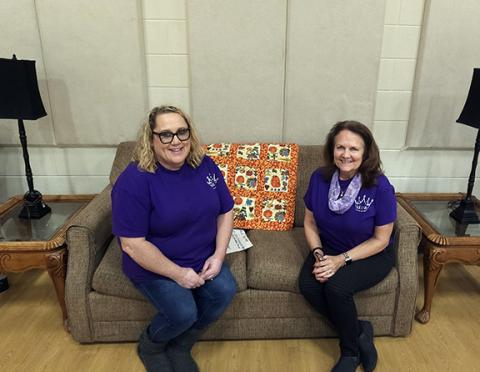 Nicole Wright/Staff Correspondent Taking community action: Volunteer coordinator Michelle Updike (left) and Executive Director Sue Lynn Ledford during Four Square Community Action’s November 2023 fundraiser at Andrews United Methodist Church. Four Square will celebrate its 60th anniversary from 3-5:30 p.m. Thursday at the nonprofit’s main office, 61 Milton Mashburn Road in Andrews. Everyone is invited to stop by.