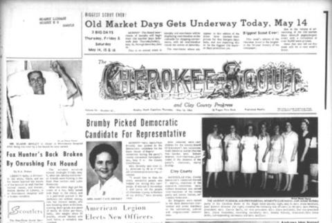 This is the front page of the May 14, 1964, edition of the Cherokee Scout, which was 61 years ago today.